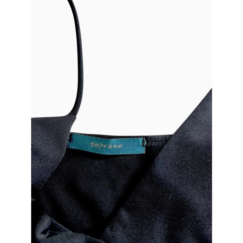 Soprano Black Pleated Mini Dress Sz Small Spaghetti Strap Retro 90's Y2K - Picture 4 of 7